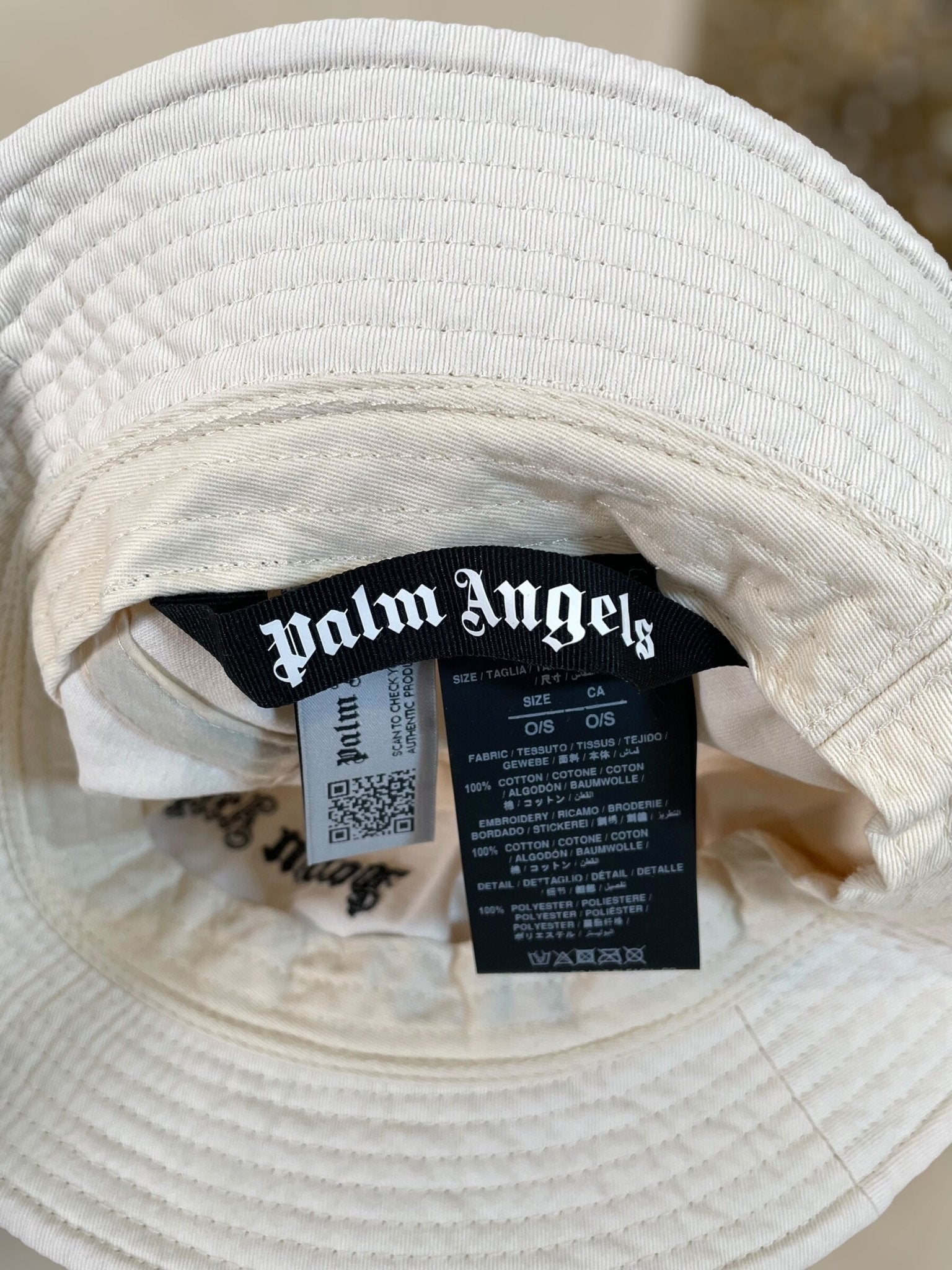 GORRO PALM ANGELS DE ALGODON - CONEJO BLANCO VINTAGE