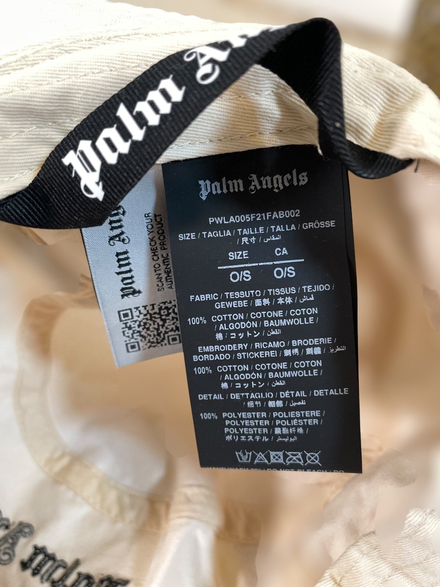 GORRO PALM ANGELS DE ALGODON - CONEJO BLANCO VINTAGE